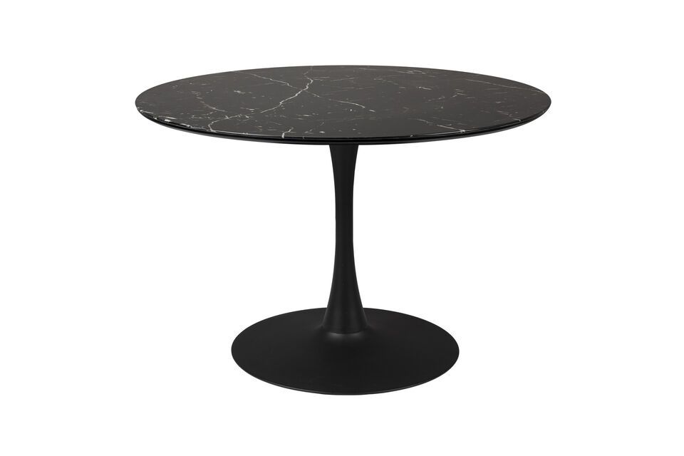 Table de repas en marbre noir Maru White Label