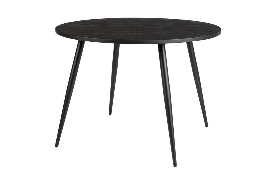 Table de repas en teck noir Mo White Label