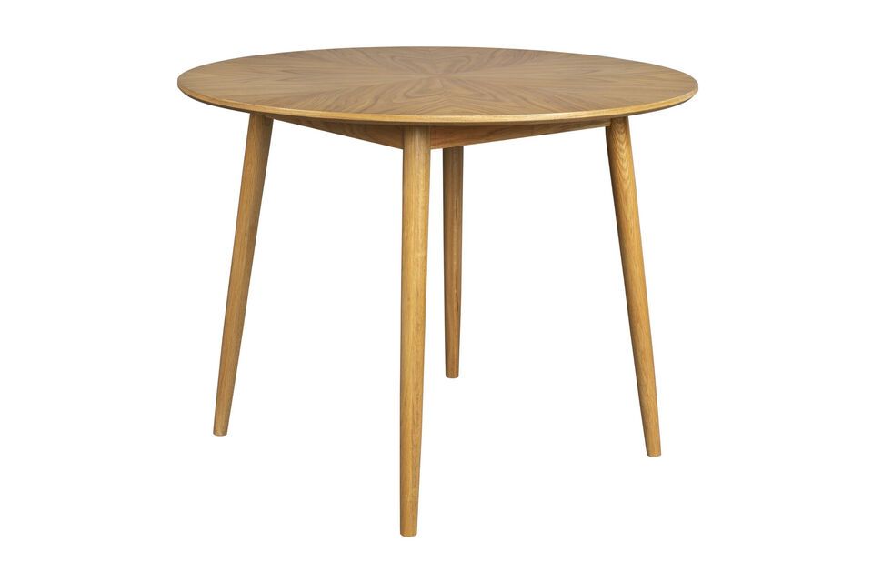 Table de repas ronde en bois beige Fabio 100' White Label