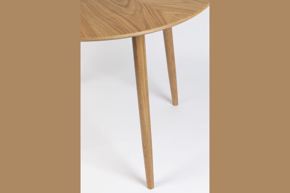 Table de repas ronde en bois beige Fabio 100' - 12