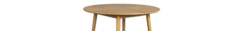 Mise en avant matière Table de repas ronde en bois beige Fabio 120'