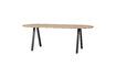 Miniature Table ovale 220x90 en chêne massif beige avec pieds carré Tablo 2