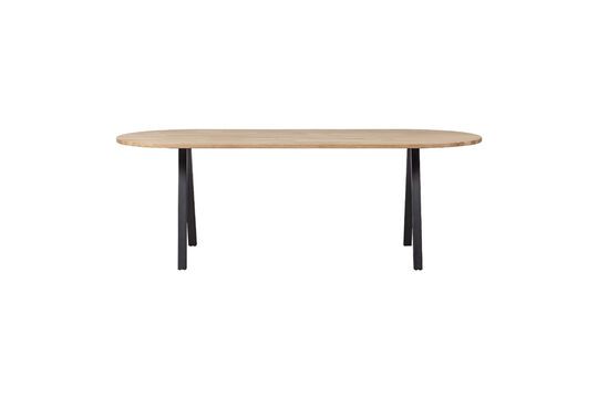 Table ovale 220x90 en chêne massif beige avec pieds carré Tablo Détouré