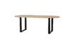 Miniature Table ovale 220x90 en chêne massif beige avec pieds en forme de U Tablo 2