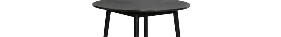 Mise en avant matière Table ronde de repas en bois noir Fabio 120'