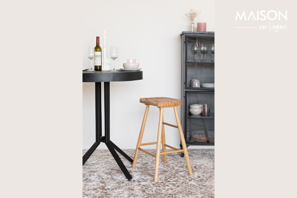 Tabouret de bar en bois beige Vander White Label