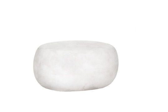 Tabouret d'extérieur en argile blanc Pebble
