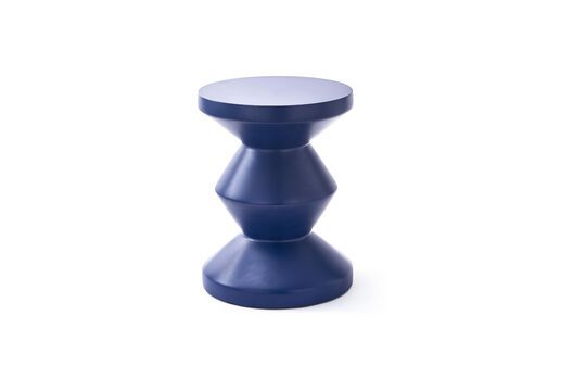 Tabouret d'extérieur en fibre de verre bleu foncé Zig zag Détouré