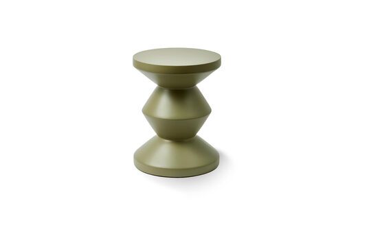 Tabouret d'extérieur en fibre de verre vert olive Zig zag Détouré