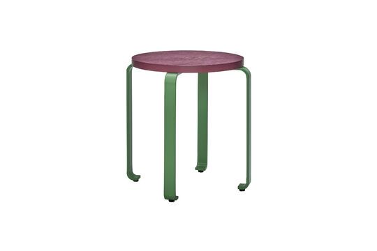 Tabouret en bois de frêne burgundy et vert Smile Détouré