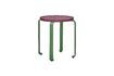 Miniature Tabouret en bois de frêne burgundy et vert Smile 1