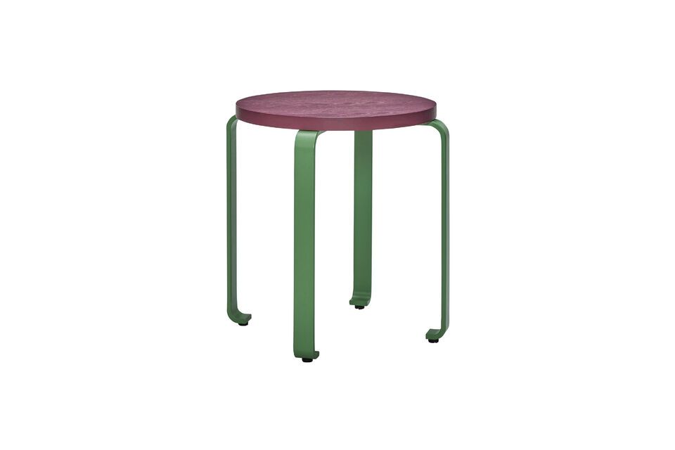 Tabouret en bois de frêne burgundy et vert Smile Hübsch