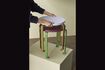 Miniature Tabouret en bois de frêne burgundy et vert Smile 10