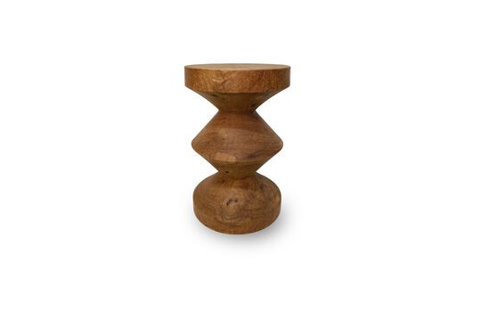 Tabouret en bois Dimb cognac Zig zag Détouré