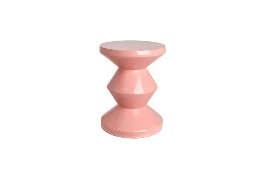 Tabouret en fibre de verre rose clair Zig zag Détouré