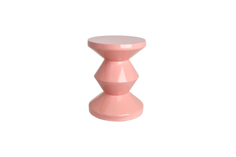 Tabouret en fibre de verre rose clair Zig zag Pols Potten