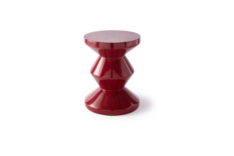 Tabouret en fibre de verre rouge bourgogne Zig zag Pols Potten