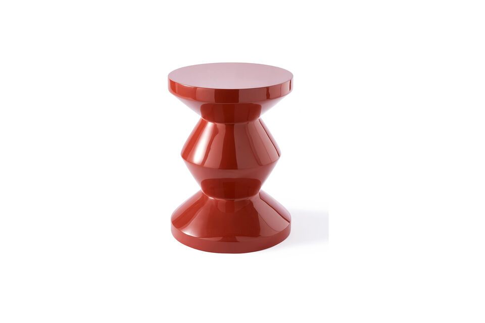 Tabouret en fibre de verre rouge corail Zig zag Pols Potten