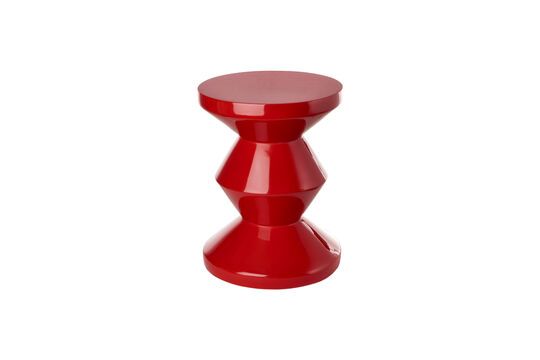 Tabouret en fibre de verre rouge rouille Zig zag Détouré