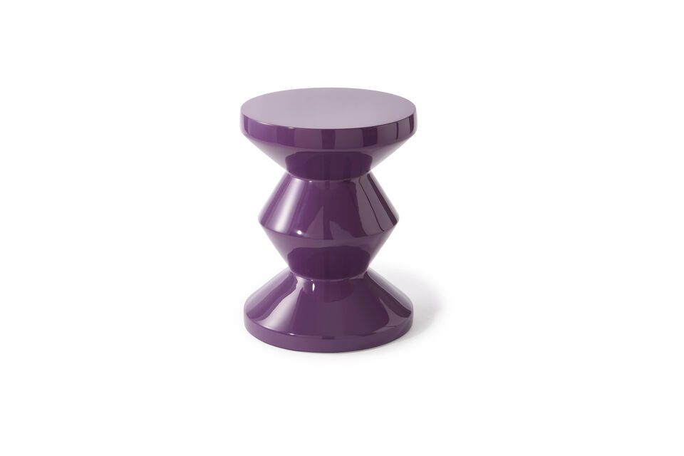 Tabouret en fibre de verre violet foncé Zig zag Pols Potten