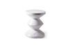 Miniature Tabouret en marbre blanc Zig zag 1