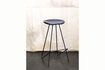 Miniature Tabouret en métal bleu foncé Coven 1