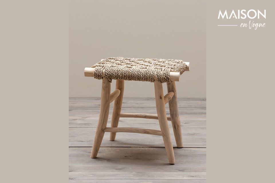 Tabouret en teck beige Bali Chehoma