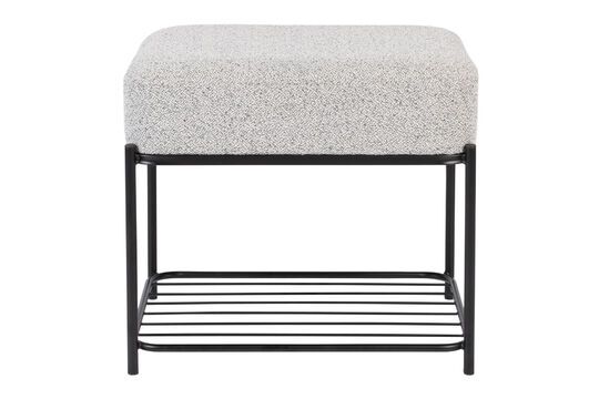 Tabouret rectangulaire en tissu gris Milou Détouré