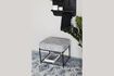 Miniature Tabouret rectangulaire en tissu gris Milou 3