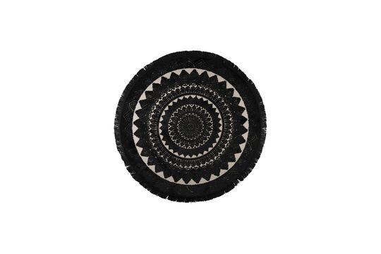 Tapis 175x175 cm en tissu noir Nelson Détouré