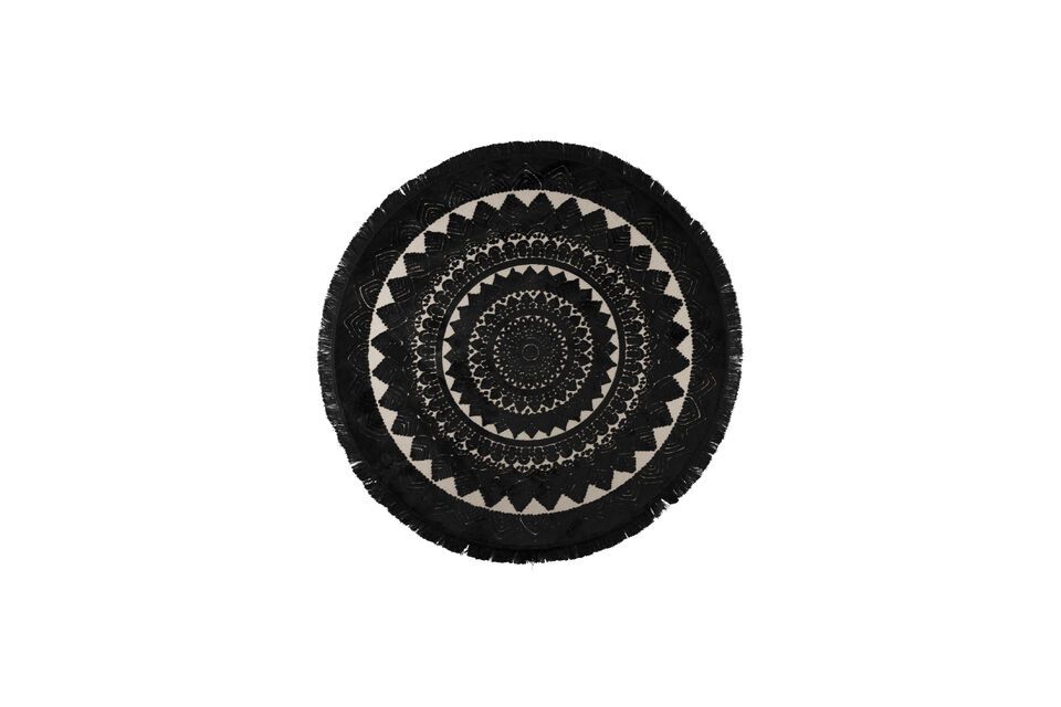 Tapis 175x175 cm en tissu noir Nelson DutchBone