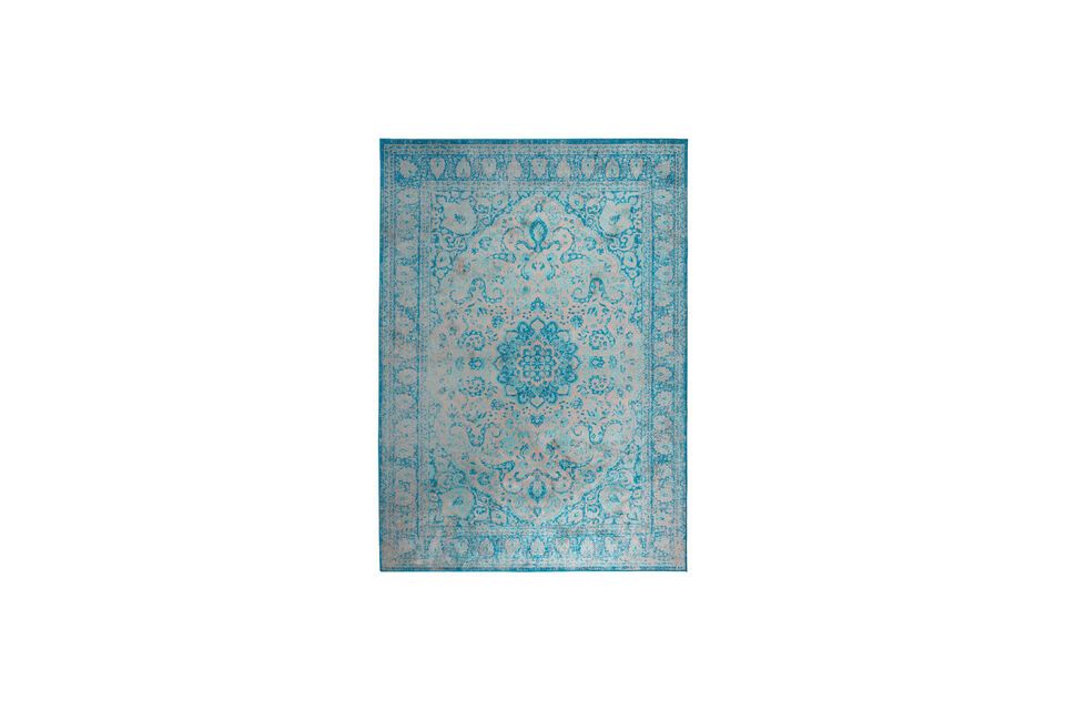 Tapis 200x200 cm en viscose bleu Chi White Label