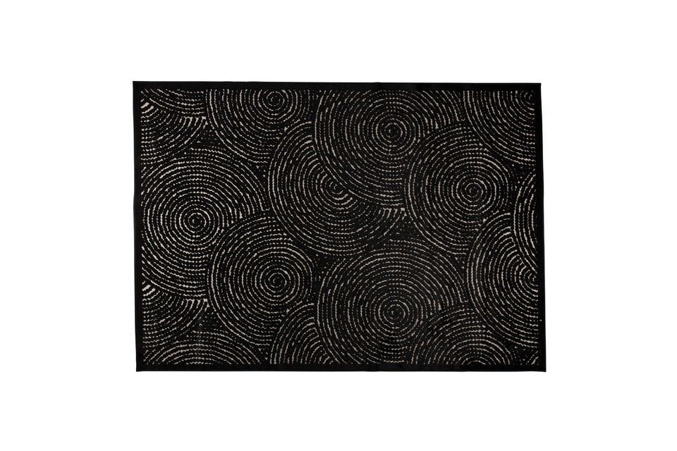 Tapis 200x300 cm en tissu noir Dots DutchBone