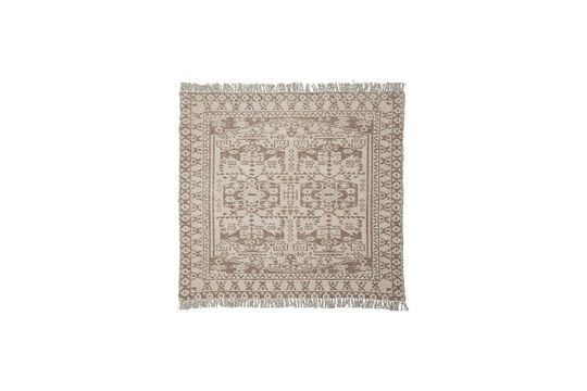 Tapis en coton beige et orange 180x180 cm Wowe Détouré