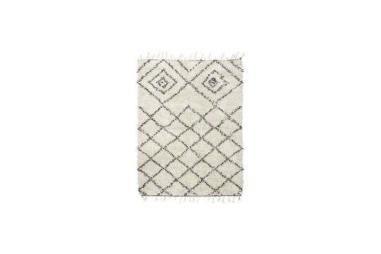 Tapis en coton blanc et noir 200x140 cm Kuba Détouré