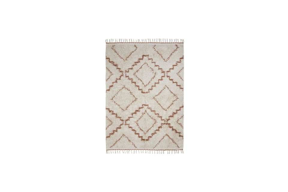 Tapis en coton blanc et orange 200x140 cm Minis House Doctor