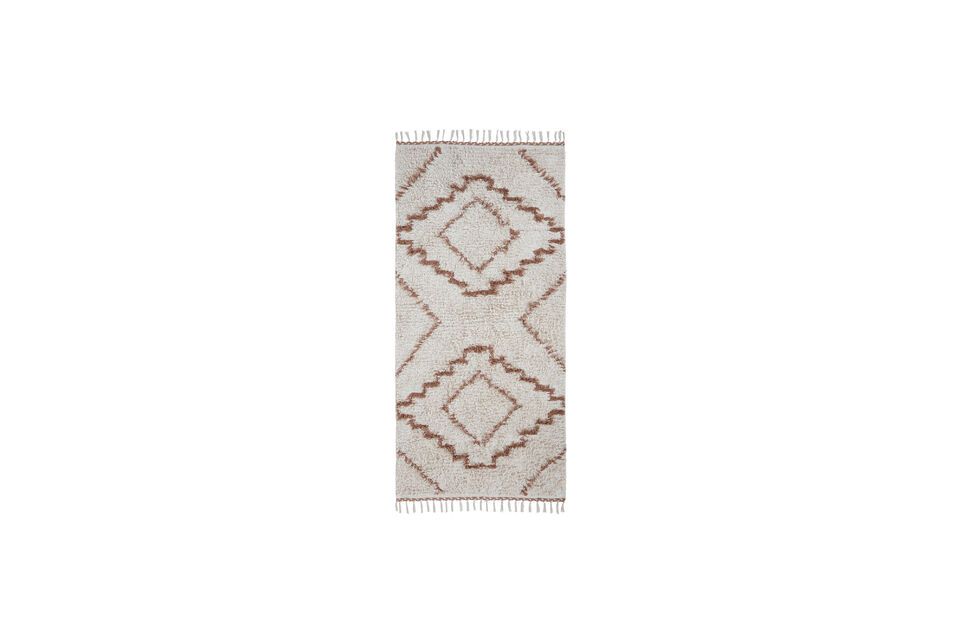 Tapis en coton blanc et orange 200x90 cm Minis House Doctor