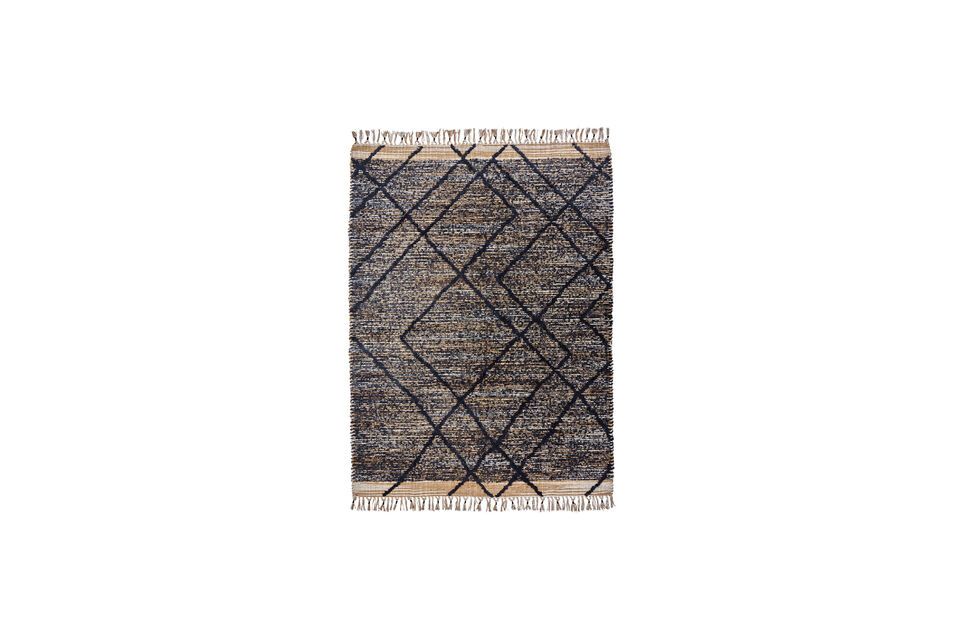 Tapis en fibres naturelles beige et noir 200x140 cm Moro House Doctor