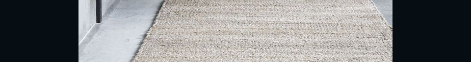 Mise en avant matière Tapis en fibres naturelles gris clair 300x90 cm Hempi