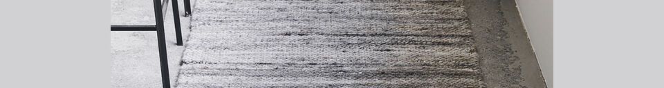 Mise en avant matière Tapis en fibres naturelles gris et marron 200x80 cm Hafi