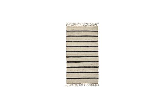 Tapis en jute clair et noir 140x70 cm Sima Détouré