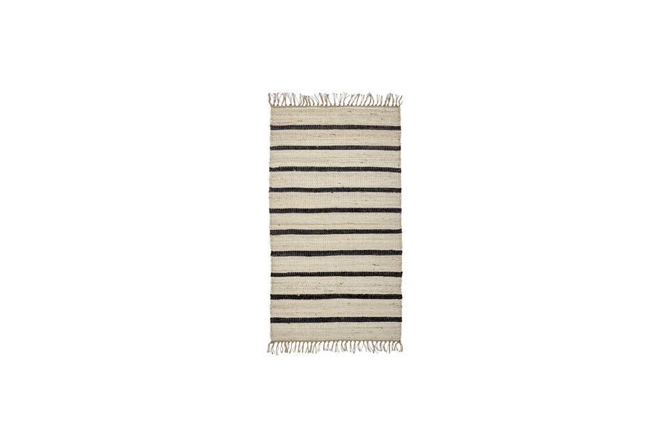 Tapis en jute clair et noir 140x70 cm Sima House Doctor