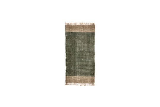 Tapis en jute clair et vert 140x70 cm Trap Détouré