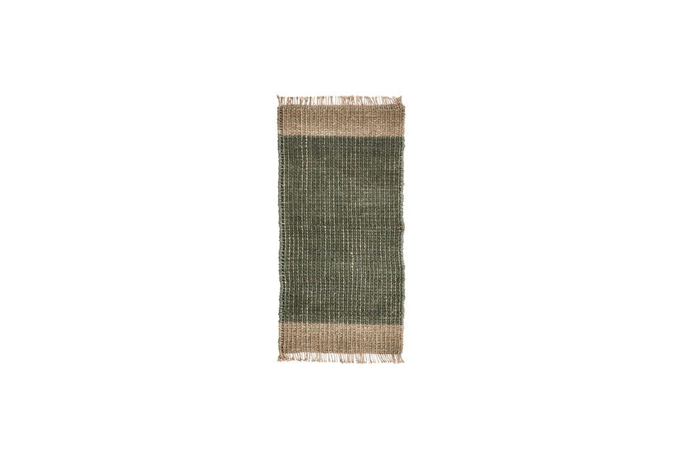 Tapis en jute clair et vert 140x70 cm Trap House Doctor