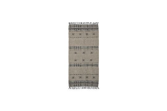 Tapis en laine beige et noir 200x90 cm Cros Détouré