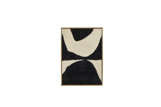 Toile abstraite avec cadre en bois noir et blanc Wooly