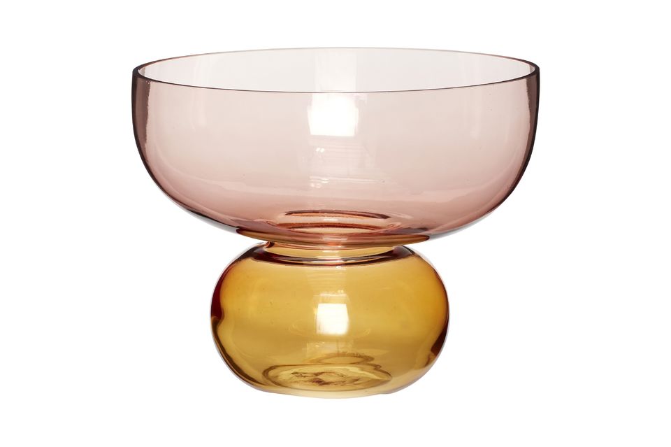Vase en verre ambre et rouge Spectacle Hübsch - 25cm