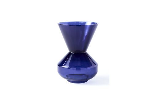 Vase en verre bleu foncé h40cm Thick neck Détouré