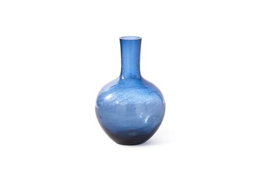 Vase en verre bleu foncé h50cm Cracked Détouré