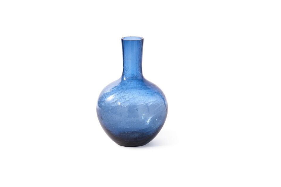 Vase en verre bleu foncé h50cm Cracked Pols Potten